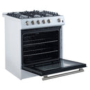 Forno 2-Piece Appliance Package - 30-Inch Gas Range & Refrigerator in White with Stainless Steel Trim