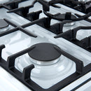 Forno 3-Piece Appliance Package - 30-Inch Gas Range, Refrigerator with Water Dispenser, and Dishwasher in White with Antique Brass Trim