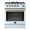 Forno Leonardo Espresso 30-Inch Gas Range in White with Antique Brass Trim (FFSGS1116-30WHT)