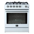 Forno Leonardo Espresso 30-Inch Gas Range in White with Stainless Steel Trim (FFSGS1116-30WHT)