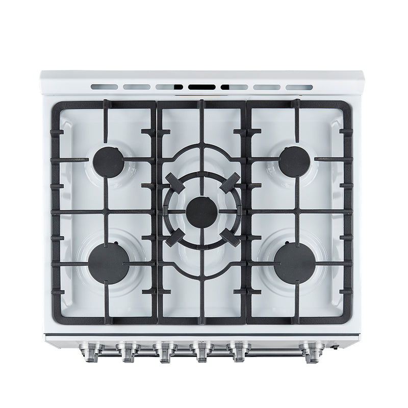 Forno Leonardo Espresso 30-Inch Gas Range in White with Stainless Steel Handle (FFSGS1116-30WHT)