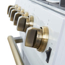 Forno 3-Piece Appliance Package - 30-Inch Gas Range, Refrigerator, and Dishwasher in White with Antique Brass Trim