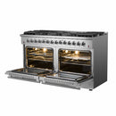 Forno 2-Piece Appliance Package - 60-Inch Dual Fuel Range and Wall Mount Range Hood in Stainless Steel