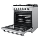 Forno 4-Piece Appliance Package - 30-Inch Dual Fuel Range with Air Fryer, 60-Inch Pro-Style Refrigerator, 24-Inch Microwave Drawer, & 3-Rack Dishwasher in Stainless Steel