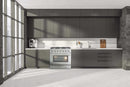 Forno 4-Piece Appliance Package - 36-Inch Gas Range, 60-Inch Refrigerator, Wall Mount Hood with Backsplash, & 3-Rack Dishwasher in Stainless Steel