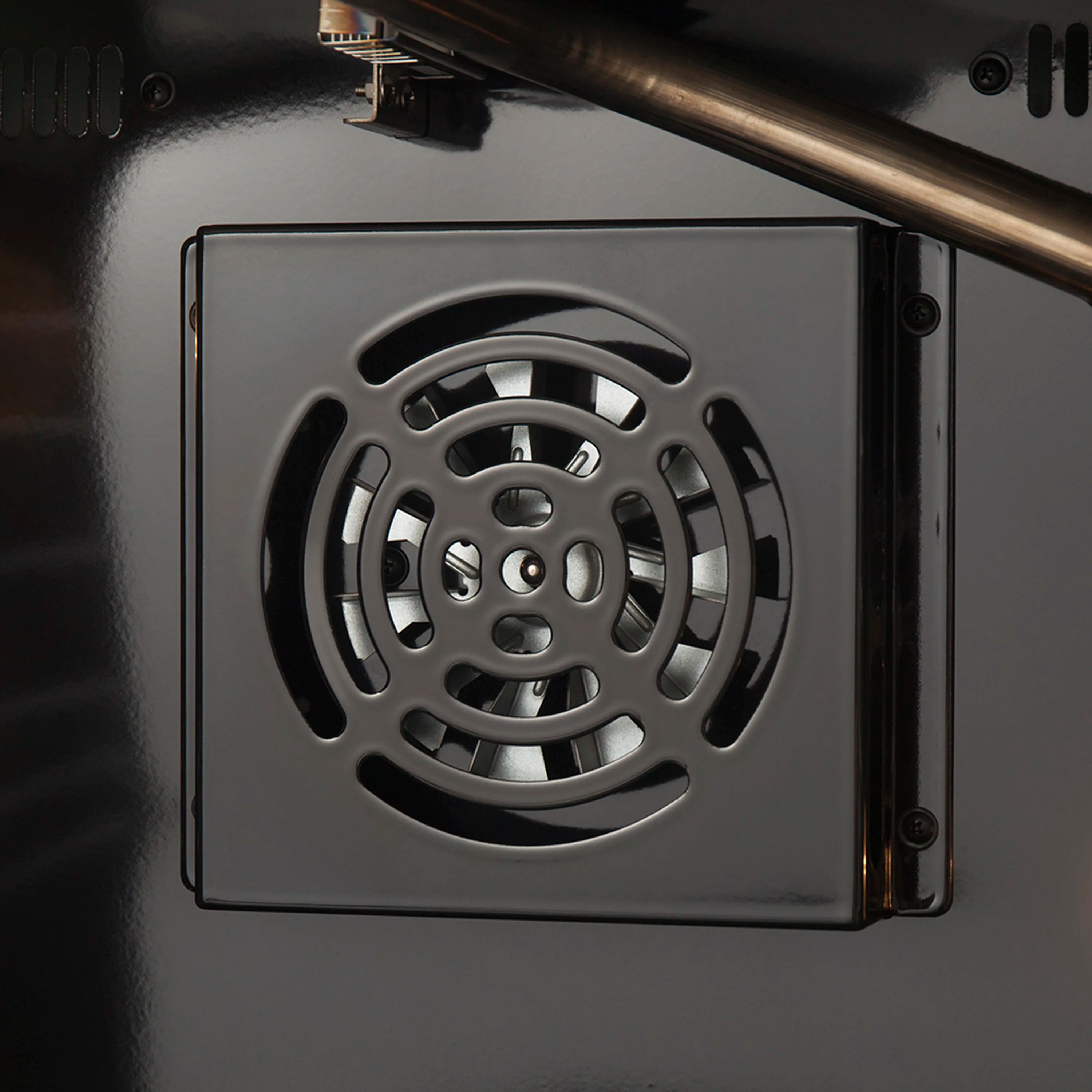 Gas oven convection fan vent cover