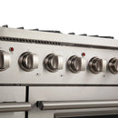 Forno 5-Piece Appliance Package - 48-Inch Gas Range, 60-Inch Pro-Style Refrigerator, Wall Mount Hood with Backsplash, 24-Inch Microwave Oven, & 3-Rack Dishwasher in Stainless Steel