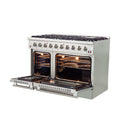 Forno 5-Piece Appliance Package - 48-inch Gas Range, Hood, Refrigerator, Dishwasher and 30-Inch Microwave Oven in Stainless Steel
