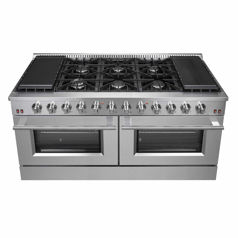 Forno 2-Piece Appliance Package - 60-Inch Gas Range and Wall Mount Range Hood in Stainless Steel