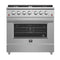 Forno Galiano 36-Inch  Gas Range with 6 Burners and Gas Convection Oven (FFSGS6244-36)