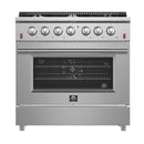 Forno 3-Piece Appliance Package - 36-Inch Gas Range, French Door Refrigerator, and Dishwasher in Stainless Steel (FBDL-004-01CAUS)