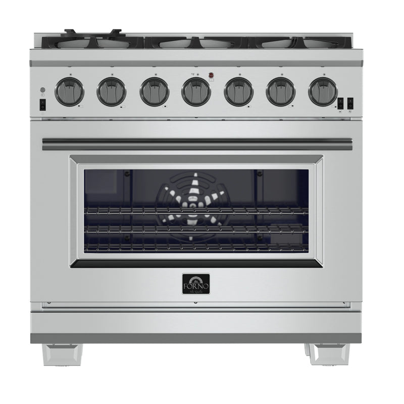 Forno 36-Inch Capriasca Gas Range with 6 Burners, Convection Oven and 120,000 BTUs (FFSGS6260-36)