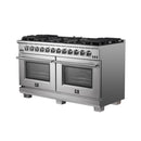 Forno 2-Piece Appliance Package - 60-Inch Gas Range and Wall Mount Range Hood in Stainless Steel
