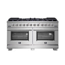 Forno 2-Piece Appliance Package - 60-Inch Gas Range and Wall Mount Range Hood in Stainless Steel