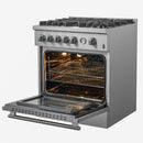 FORNO 2-Piece Appliance Package- 30-Inch Gas Range and 36-Inch Refrigerator with Water Dispenser in Stainless Steel (FBDL-020-03CAUS)
