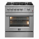 FORNO 2-Piece Appliance Package- 30-Inch Gas Range and 36-Inch Refrigerator with Water Dispenser in Stainless Steel (FBDL-020-03CAUS)