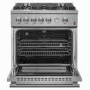 FORNO 3-Piece Appliance Package- 30-Inch Gas Range, 31-Inch Refrigerator, and Built-In Dishwasher in Stainless Steel (FBDL-012-01CAUS)