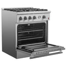 FORNO 2-Piece Appliance Package- 30-Inch Gas Range and 30-Inch French Door Refrigerator in Stainless Steel (FBDL-021-02CAUS)