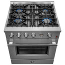 Forno Marco 30-inch Gas Range with 4 Burners and 4.32 Cu.ft. Convection Oven in Stainless Steel (FFSGS6277-30)