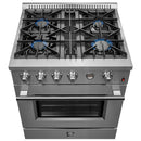 FORNO 2-Piece Appliance Package- 30-Inch Gas Range and 30-Inch French Door Refrigerator in Stainless Steel (FBDL-021-02CAUS)