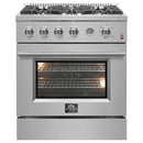 FORNO 2-Piece Appliance Package- 30-Inch Gas Range and 30-Inch French Door Refrigerator in Stainless Steel (FBDL-021-02CAUS)