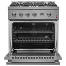 FORNO 2-Piece Appliance Package- 30-Inch Gas Range and 30-Inch French Door Refrigerator in Stainless Steel (FBDL-021-02CAUS)