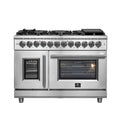Forno Massimo 48-Inch 6.58 Cu. Ft. Freestanding French Door Dual Fuel Range with 8 Burners in Stainless Steel (FFSGS6325-48)