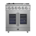 Forno Massimo 30-Inch 4.32 Cu. Ft. French Door Gas Range with 5 Burners in Stainless Steel (FFSGS6439-30)