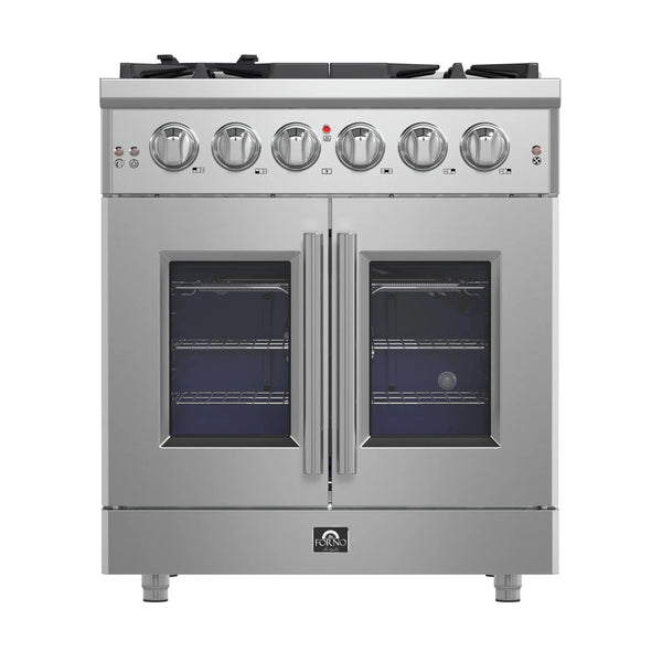 Forno Massimo 30-Inch French Door Gas Range in Stainless Steel (FFSGS6439-30)