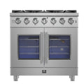 Forno Massimo 36-Inch 5.36 Cu. Ft. French Door Gas Range with 6 Burners in Stainless Steel (FFSGS6439-36)