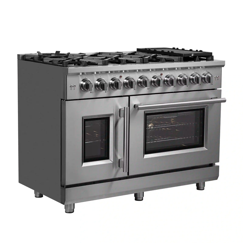 Forno Massimo 48-Inch French Door Gas Range in Stainless Steel (FFSGS6439-48)