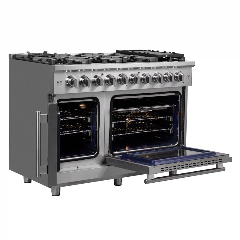 Forno Massimo 48-Inch French Door Gas Range in Stainless Steel (FFSGS6439-48)