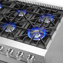 Forno 5-Piece Appliance Package - 48-inch Gas Range, Hood, Refrigerator, Dishwasher and 30-Inch Microwave Drawer in Stainless Steel