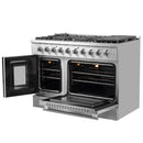 Forno 5-Piece Appliance Package - 48-inch Gas Range, Hood, Refrigerator, Dishwasher and 24-Inch Microwave Oven in Stainless Steel