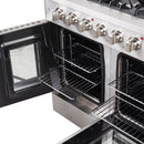 Forno 5-Piece Appliance Package - 48-inch Gas Range, Hood, Refrigerator, Dishwasher and 24-Inch Microwave Drawer in Stainless Steel