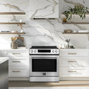 Forno 5-Piece Appliance Package - 30-Inch Induction Range, Under Cabinet Range Hood, Refrigerator with Water Dispenser, Dishwasher, and 30-Inch Microwave Drawer in Stainless Steel