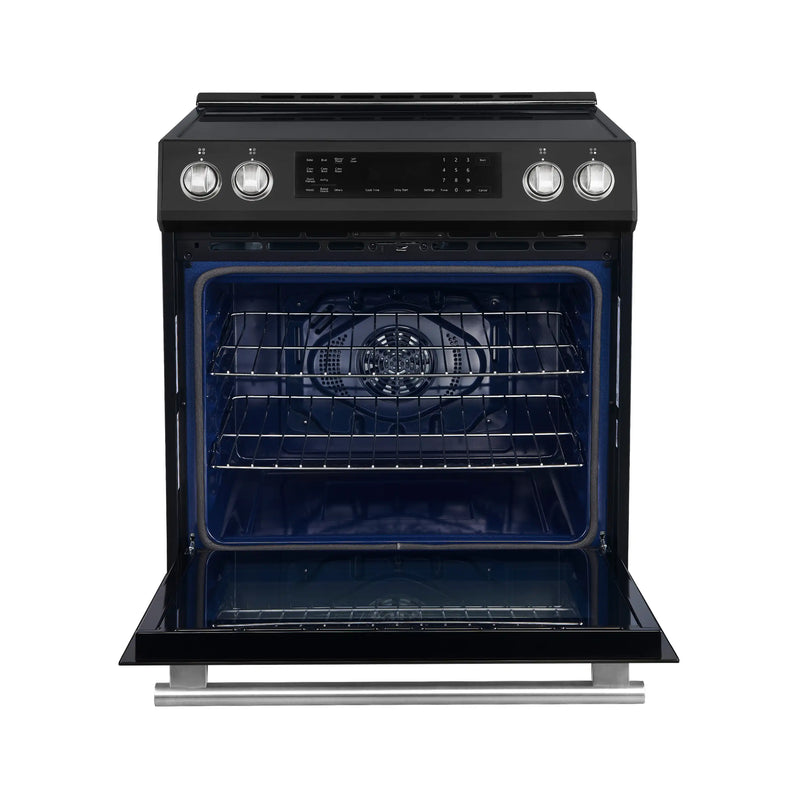 Forno 5-Piece Appliance Package - 30-Inch Induction Range, Under Cabinet Range Hood, Refrigerator, Dishwasher, and 24-Inch Microwave Drawer in Black with Stainless Steel Trim