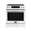 Forno Espresso 3-Piece Appliance Package - 30-Inch Induction Range, Refrigerator with Water Dispenser and Dishwasher in White with Stainless Steel Trim