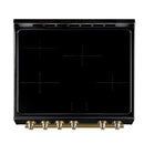 Forno Leonardo Espresso 30-Inch Induction Range in Black with Antique Brass Trim (FFSIN0982-30BLK)