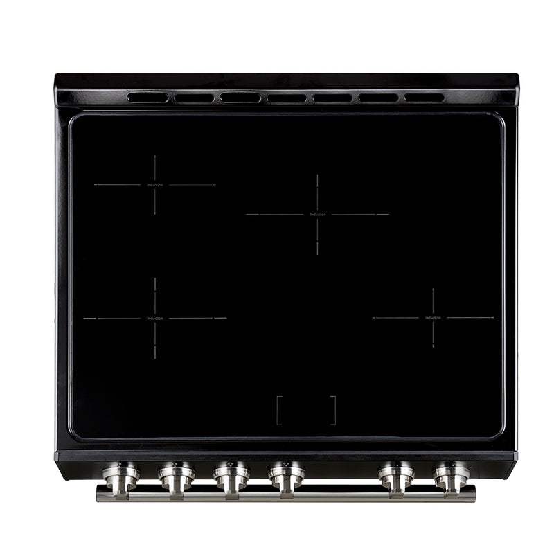 Forno Leonardo Espresso 30-Inch Slide-In Black Induction Range with Stainless Steel Trim (FFSIN0982-30BLK)