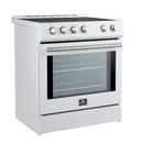 Forno Leonardo Espresso 30-Inch Induction Range in White with Stainless Steel Trim (FFSIN0982-30WHT)