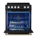 Forno 2-Piece Appliance Package - 30-Inch Slide-In Induction Range and 30-Inch French Door Refrigerator in Black with Stainless Steel Handle (FBDL-014-15CAUS)