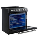 Forno 2-Piece Appliance Package - 30-Inch IInduction Range, and Under Cabinet Range Hood in Black with Stainless Steel Trim