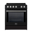Forno Leonardo Espresso 30-Inch Induction Range in Black with Stainless Steel Trim (FFSIN0982-30BLK)