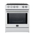 Forno Leonardo Espresso 30-Inch Induction Range in White with Stainless Steel Trim (FFSIN0982-30WHT)