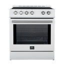Forno Leonardo Espresso 30-Inch Induction Range in White with Stainless Steel Trim (FFSIN0982-30WHT)