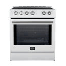 Forno 2-Piece Appliance Package - 30-Inch Slide-In Induction Range and 31-Inch Refrigerator, Right Hinge in White with Stainless Steel Handle (FBDL-014-06CAUS)
