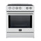 Forno Leonardo Espresso 30-Inch Slide-In White Induction Range with Stainless Steel Trim (FFSIN0982-30WHT)