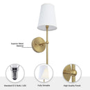 Parrot Uncle Finley 1-Light Satin Gold Dimmable Bathroom Wall Sconce (FI901G)
