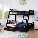 Parrot Uncle Solid Wood Twin / Full Bunk Bed with Reversible Angled Ladder and Underbed Drawers